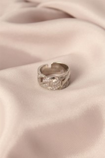 Jewelry & Watches - Silver Color Metal Zircon Stone Adjustable Women's Ring 100319445 - Turkey