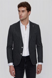 Men Clothing - Men's Black Roza Knitted Slim Fit Slim Fit Bag Pocket Jacket 100350942 - Turkey