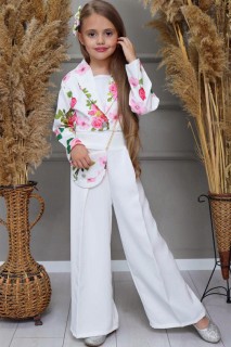 Outwear - Veste blazer et sac à imprimé rose pour fille Rose Bottom Top Suit 100328513 - Turkey