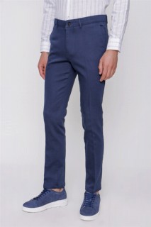 Men - Men's Sax Dinamic Fit Relaxed Cut Chino Linen Pants 100351270 - Turkey