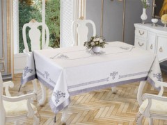 Rectangle Table Cover - Tulip bedruckte rechteckige Tischdecke Silber 100258320 - Turkey