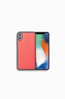 iPhone Case - حافظة جلدية حمراء لجهاز ايفونX / XS 100345991 - Turkey