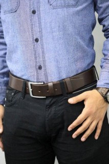 Guard Brown Men's Leather Belt 4.5 Cm 100345955