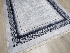 Carpet - Pastoral 2 Liter Velvet Throw Pillow Cover Anthracite 100330544 - Turkey