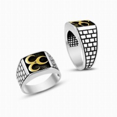 Sur Model Three Crescent Patterned Silver Men's Ring 100348792