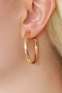Earrings - Gold Color Ring Women's Earrings 100328074 - Turkey