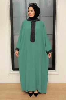 Almond Green Hijab Turkish Abaya 100341305