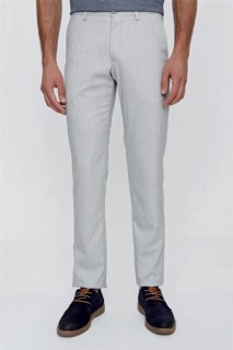 pants - Men's Gray Slim Fit Slim Fit Side Pocket Sports Trousers 100350980 - Turkey