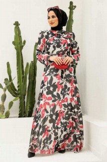 Clothes - Red Hijab Dress 100337056 - Turkey