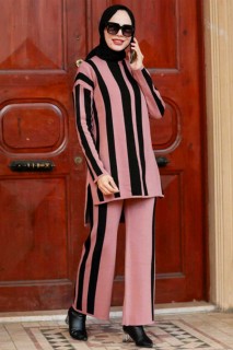 Cloth set - Dusty Rose Hijab-Strickanzugkleid 100338799 - Turkey
