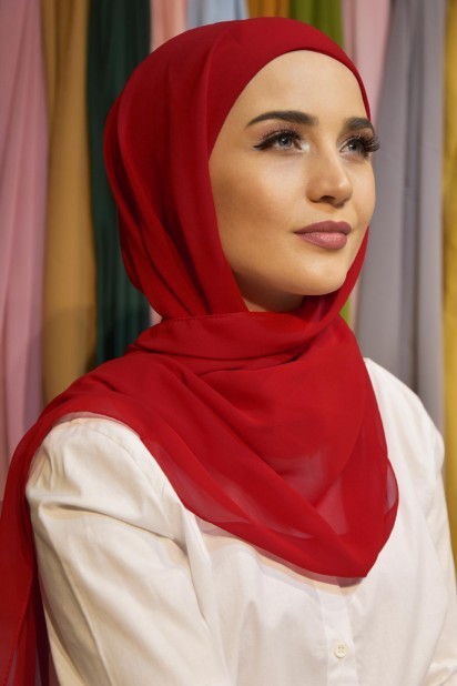 Ready Made Practical Bonnet Shawl Red 100285534