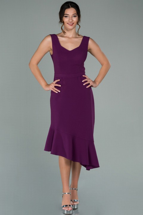 Evening & Party Dresses - Evening Dress Sleeveless Skirt Frilly Crepe Invitation Dress 100297169 - Turkey