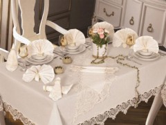 Rose Heart Table Cloth 26 Pieces Cream 100260104