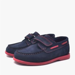 Simurg Navy Blue Genuine Leather Velcro Sport Shoes for Boys 100278566