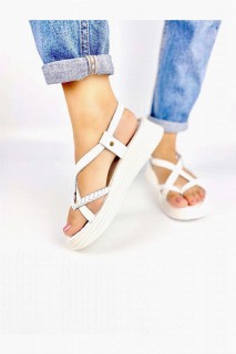 Clara White Leather Sandals 100344402