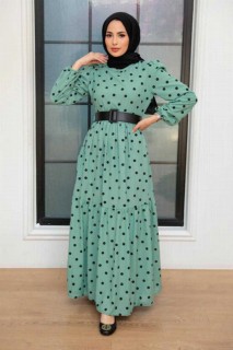 Clothes - Mint Hijab Dress 100341431 - Turkey