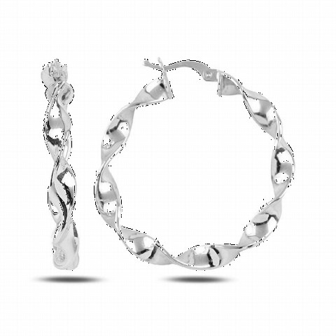 Earrings - Twirl Model Ring Women's Silver Earrings Silver 100346597 - Turkey