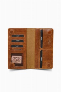 Leather Men/Women Portfolio Wallet with Phone Entry - Tiguan Taba 100345761