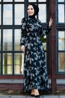 Clothes - Black Hijab Dress 100336050 - Turkey
