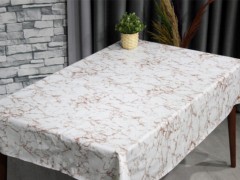 Kitchen-Tableware - Marbel Erasable Rectangular Table Cloth Cream Brown 140x180cm 100351654 - Turkey