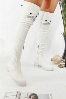 Brook White Stretch Boots 100343172