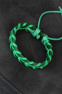 Bracelet - سوار جلد أخضر اللون للرجال 100318748 - Turkey