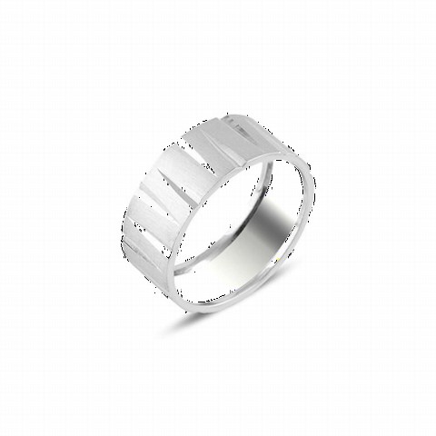 Wedding Ring - Line Detailed Silver Wedding Ring 100346991 - Turkey