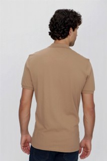 Men's Safari Basic Plain 100% Cotton Battal Wide Cut Short Sleeved Polo Neck T-Shirt 100350930