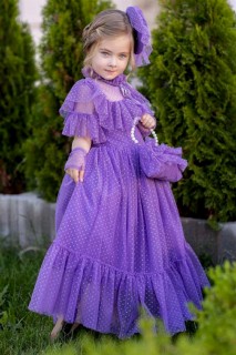 Girl Kid Noble Beaute Lilac Evening Dress with Hat 100328280
