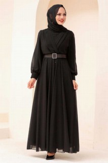 Black Hijab Evening Dress 100338257