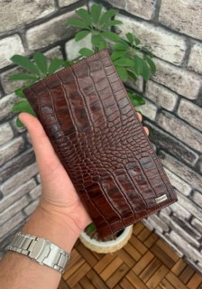 Handbags - Guard Taba Croco Leather Portfolio Wallet 100345821 - Turkey