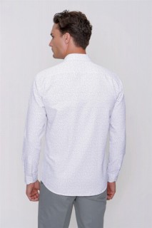 Men's Black Saldera Slim Fit Slim Fit Patterned Long Sleeve Shirt 100350852