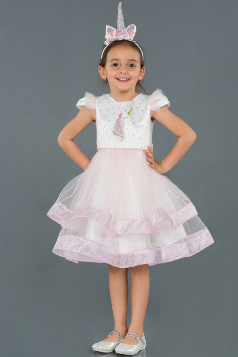 Girls - Children's Evening Dress with Unicorn Unicorn 100297670 - Turkey