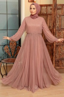 Mink Hijab Evening Dress 100341581