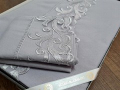 French Guipure Belinda Duvet Cover Set Gray 100331745