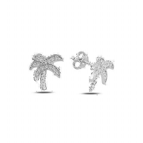 Jewelry & Watches - Palm Model Silver Earrings 100347100 - Turkey