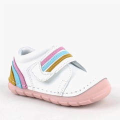 Baby Girl Shoes - Chaussures bébé fille en cuir véritable blanc First Step Velcro 100316960 - Turkey