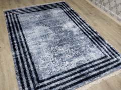 Carpet - Latex Anti-Rutsch-Boden Digitaldruck Samt Teppich Mailand Grau-Schwarz 180x280 cm 100330524 - Turkey