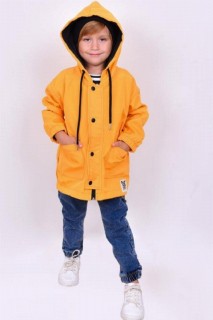 Suits - Boys Chain Detailed Orange Coat Top and Bottom Set 100326894 - Turkey