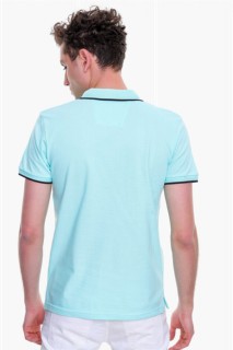 Men's Light Green Basic Polo Neck No Pocket Dynamic Fit Comfortable Fit T-Shirt 100351220