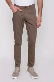 Men - Men's Stone Cotton 5 Pocket Slim Fit Slim Fit Trousers 100350876 - Turkey