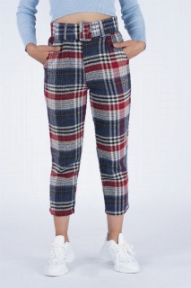Women's Belted Plaid Trousers 100326302