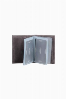 Guard Genuine Leather Transparent Antique Gray Card Holder 100346057