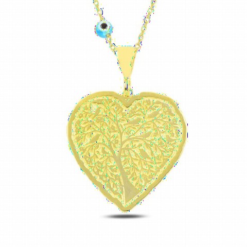Necklaces - نموذج القلب شجرة الحياة قلادة فضية ذهبية اللون 100347135 - Turkey
