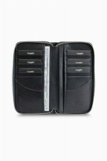 Guard Black Croco Zippered Portfolio Genuine Leather Wallet 100346259