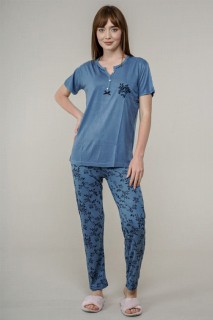 Lingerie & Pajamas - Ensemble de pyjama à motif de feuilles pour femme 100325956 - Turkey