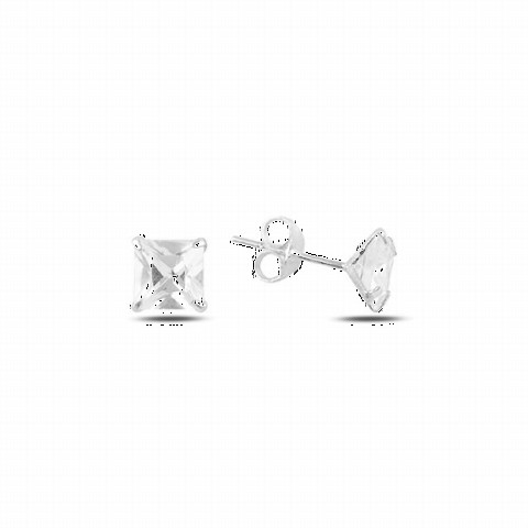Jewelry & Watches - Square Zircon Stone Silver Earring 100347092 - Turkey