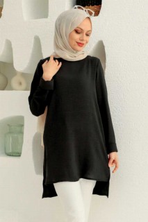 Clothes - Schwarze Hijab-Tunika 100340131 - Turkey