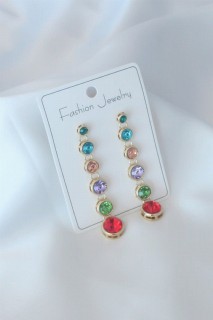 Jewelry & Watches - Colorful Zircon Stone Women's Earrings 100327872 - Turkey
