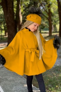Girl's Cachet Poncho 5 Pieces Yellow Poncho With Leather Leggings 100344665